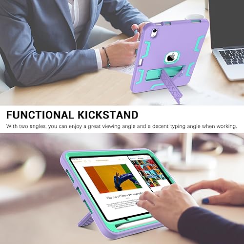 Miniatura 6 de GaoBao Funda para iPad de 10 generación, 3 en 1, resistente, resistente, a prueba de golpes, de silicona, para mujeres, niñas, hombres, niños, con