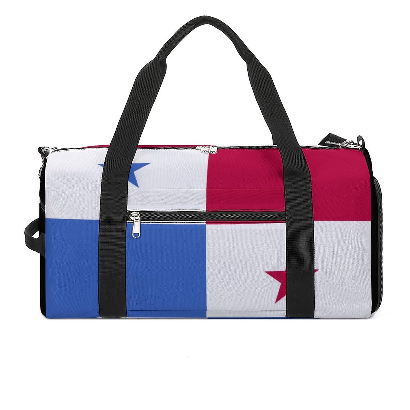 Sports Gym Bag Panama Flag Duffel with Shoe Compartment Waterproof Travel Weekender
