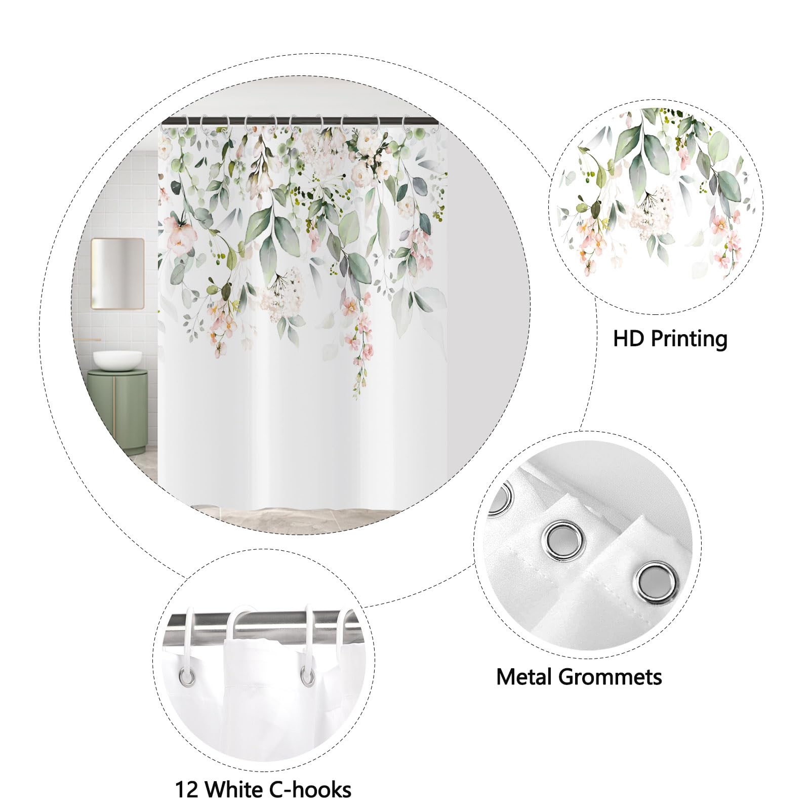 ASDCXZ Flower Shower Curtain 180x240 cm - Image 6