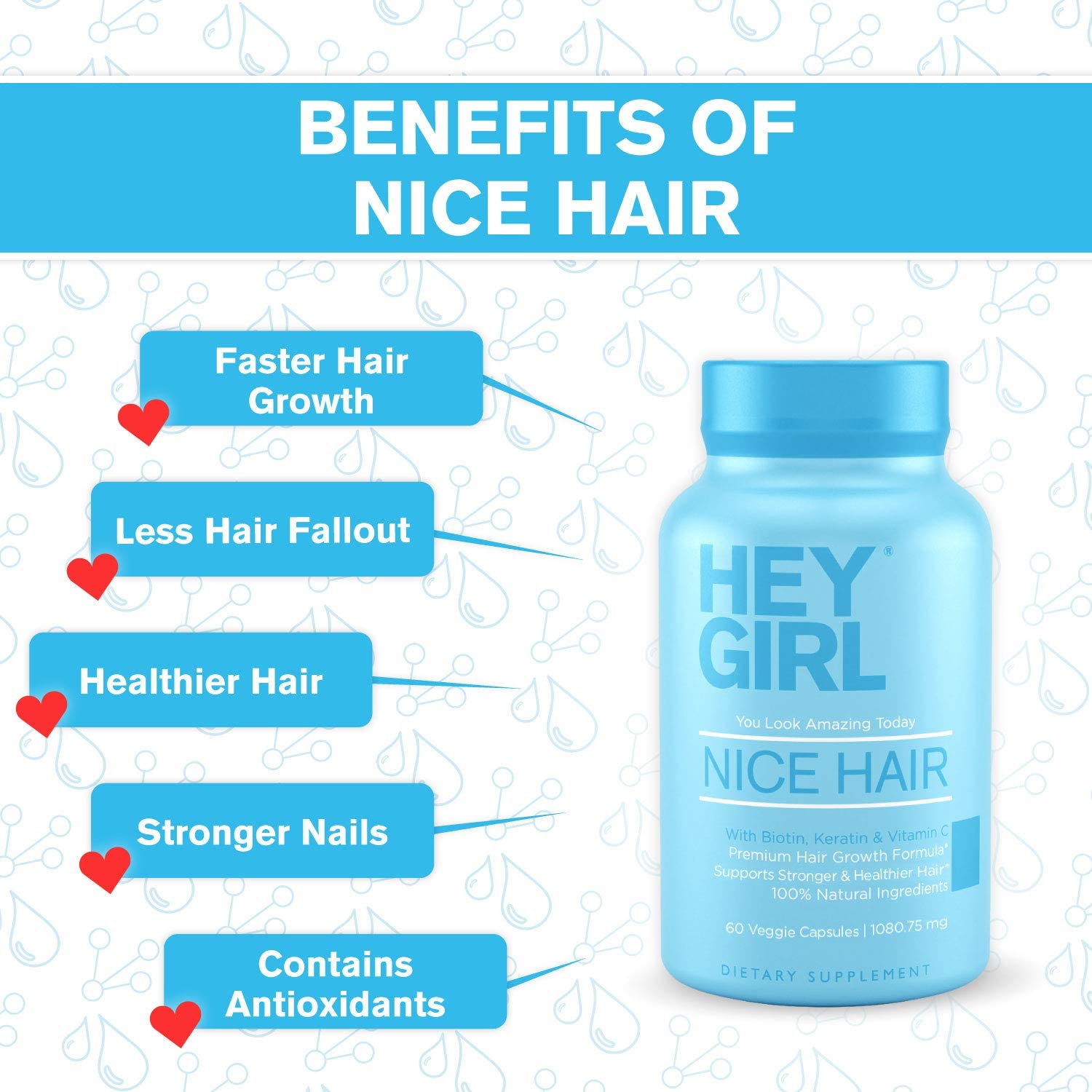 Hair Vitamins To Help Thinning and Fallout - Hair Supplement To Grow Hair Faster , Stronger & Have Healthy Skin & Nails - Scientifically Made With Biotin , Keratin , Folic Acid , Vitamin B , C : Beauty & Personal Care