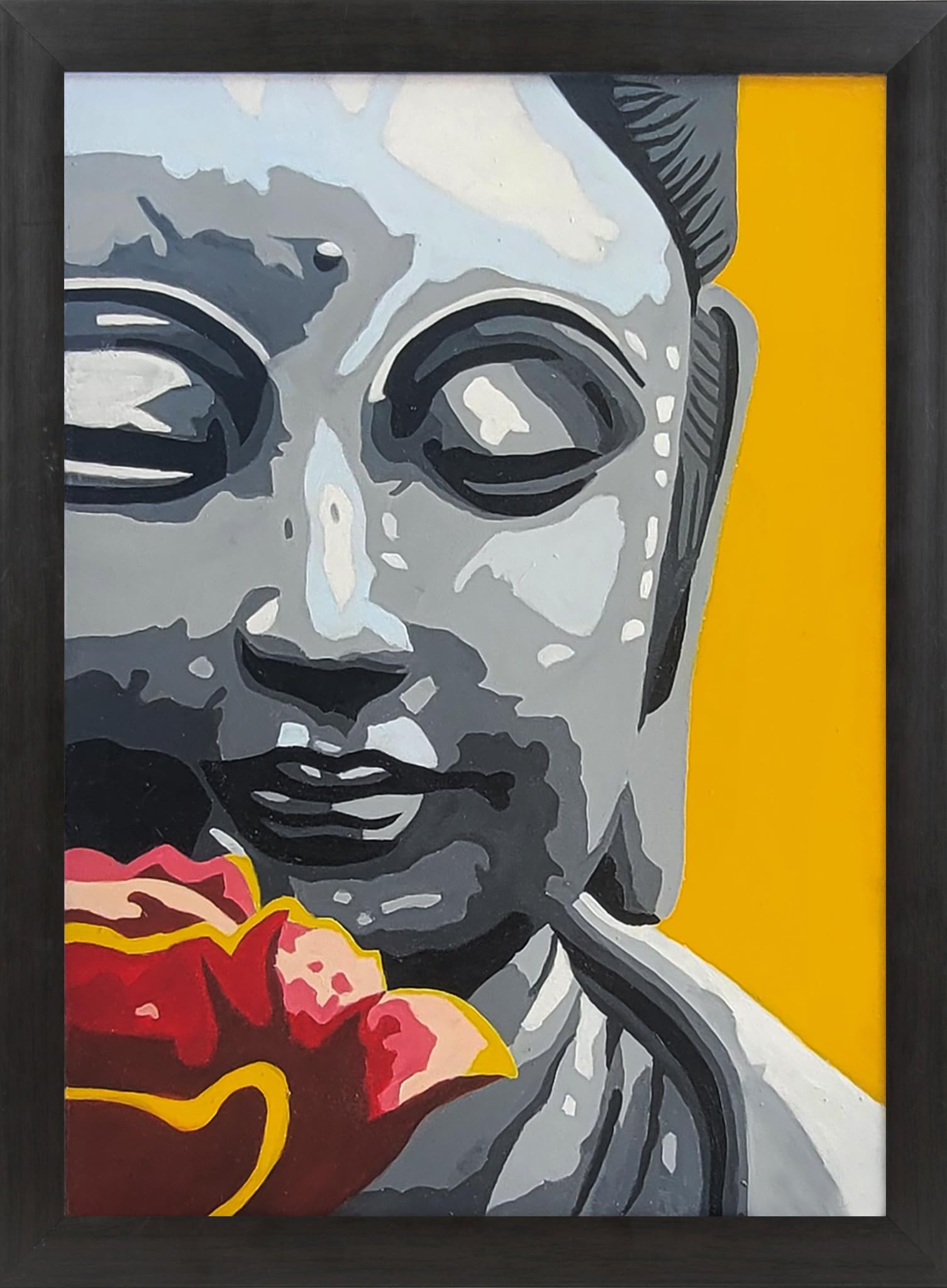 KALADEEP Framed Painting titled Buddha Pop Art Wall Painting Ready to Hang Beautiful modern art painting for office, home and gifting, Perfect Home Decor - (18 X 14 inch)