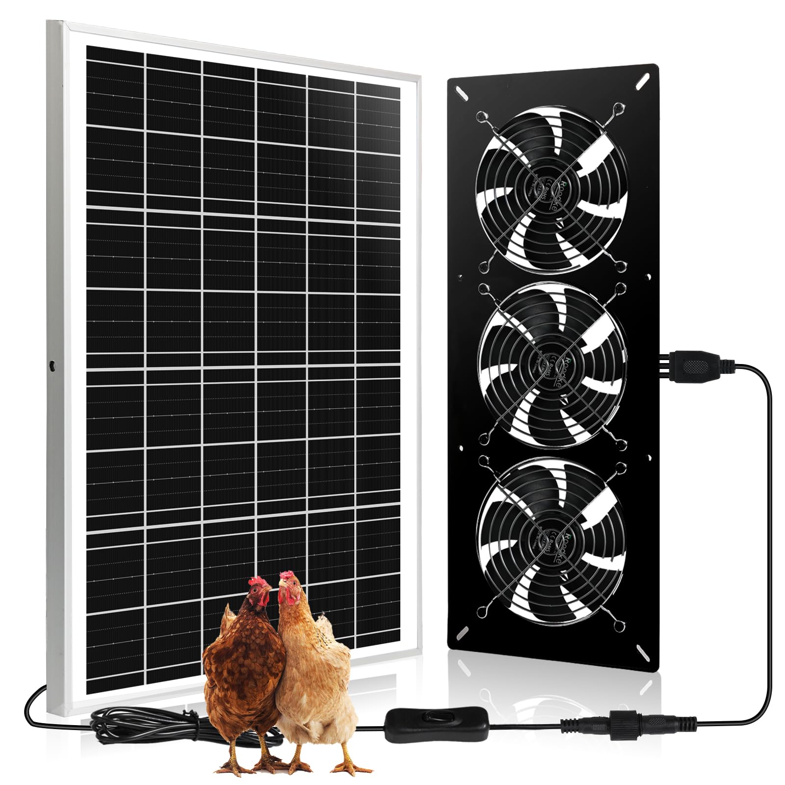 Amazon.com: Roodike Solar Powered 3 Fan Kit, 25W High Velocity