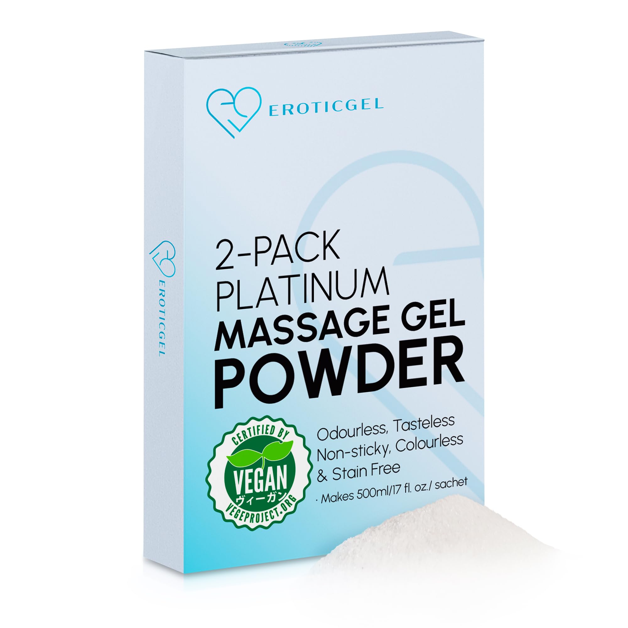 2 x Premium Massage Gel Powder | 5g Travel Sachet Makes 500ml/ 16.9 fl oz | Made in Japan Paraben & Glycerine Free