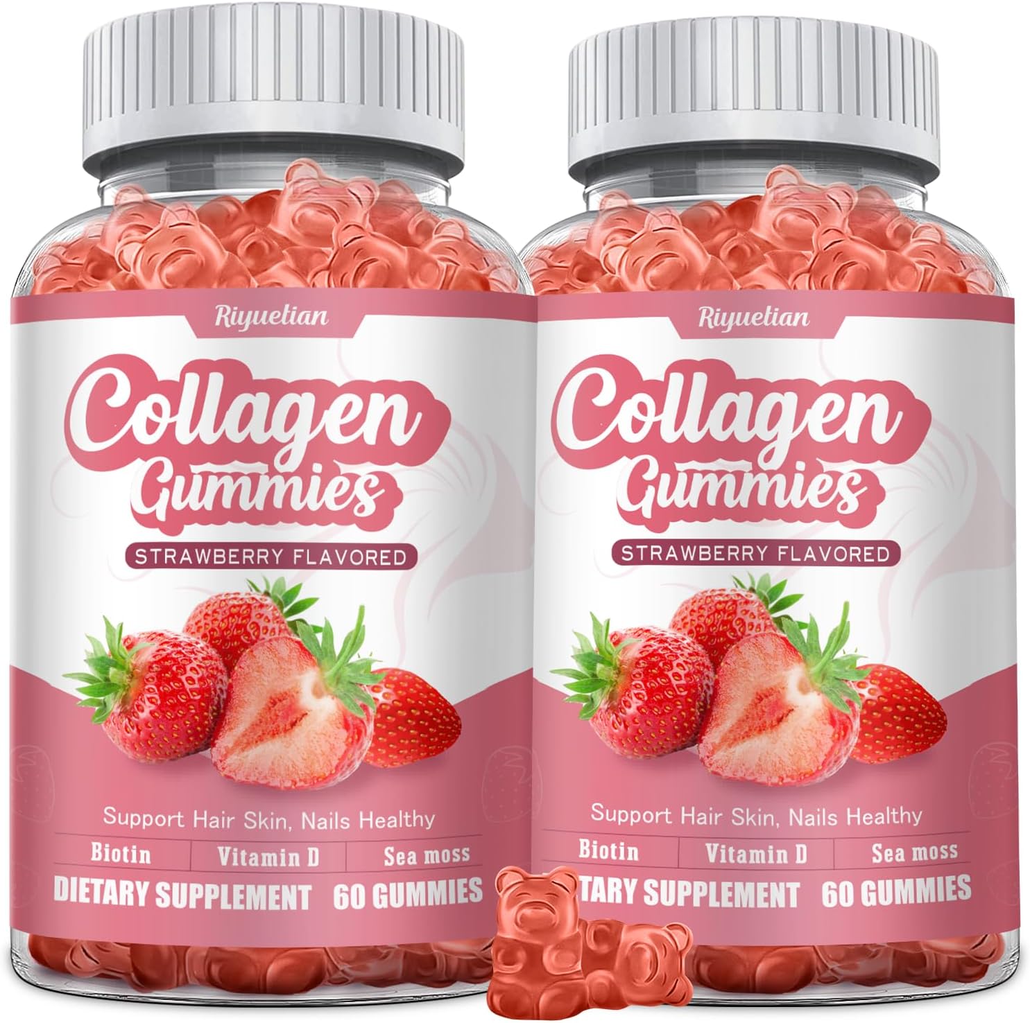 2 Pack Collagen - Hydrolyzed Collagen Peptides with Biotin, Collagen for Supports Healthy Skin, Strong Nails & Thick Hair - Non-GMO & Gluten Free Complex Supplement - 120 Vegan