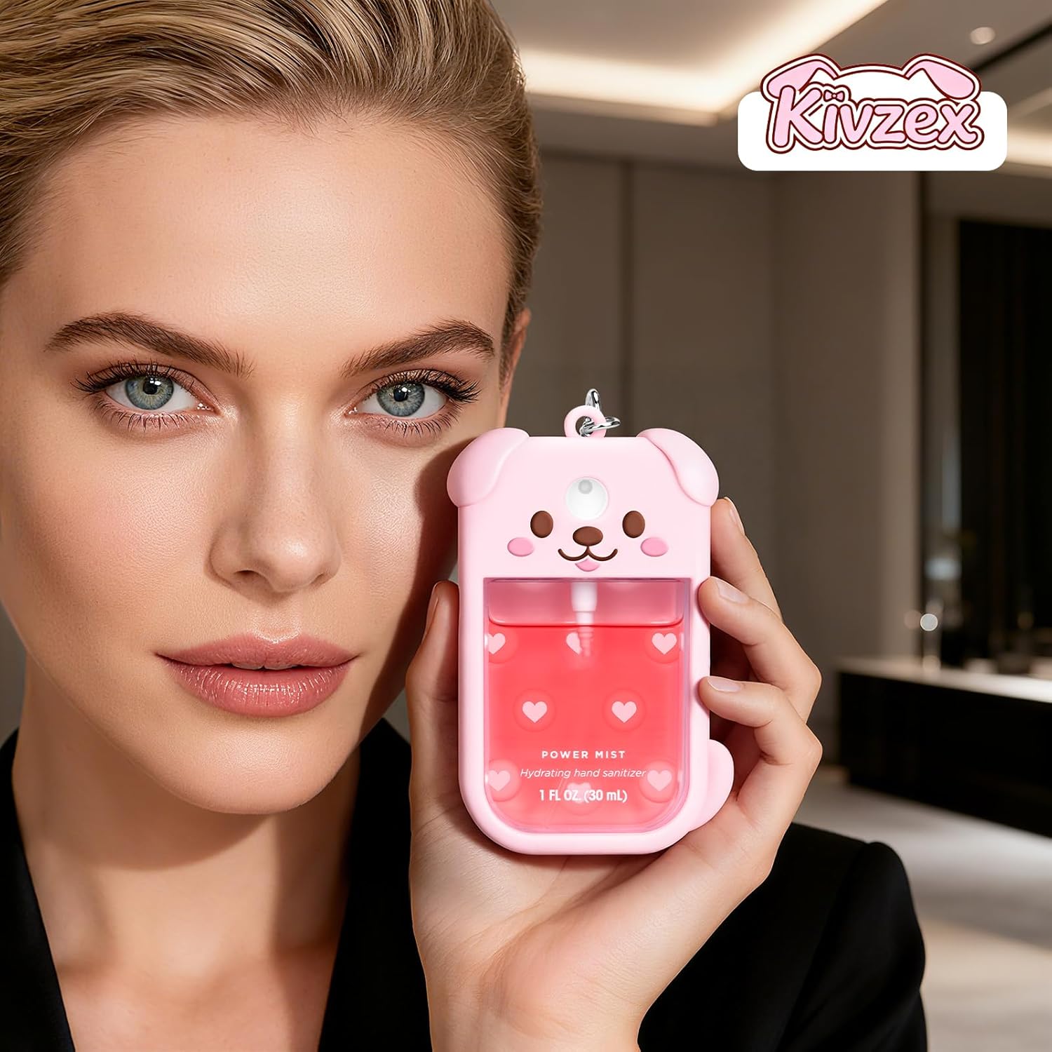 Dog Silicone Case for Touchland Hand Sanitizer Spray with Keychain, Compatible with Power Mist & Glow Mist 1 FL Oz/30ML for Touchland Case, Cute Travel Cover Sleeve Pink - Image 6