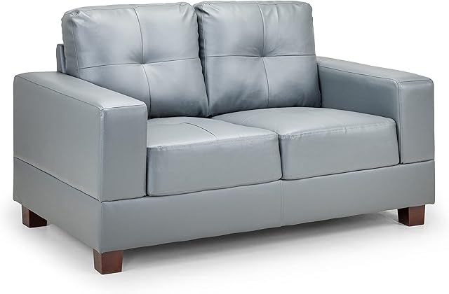 Honeypot - Sofa - Jerry - 3 Seater - 2 Seater - Armchair - Black - Grey - Faux leather (2 Seater, Grey)