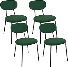 LEWE Chaise de Salle à Manger Lot de 4,Chaise de Cuisine avec Dossier Indépendant,Chaise Rembourrée en Tissu Non Tissé Granuleux,pour Salon, Cuisine, Chambre à Coucher et Salle de Réception