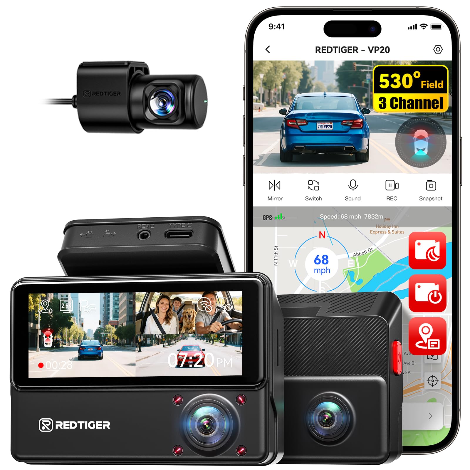 REDTIGER Visionpano20 Dash Cam