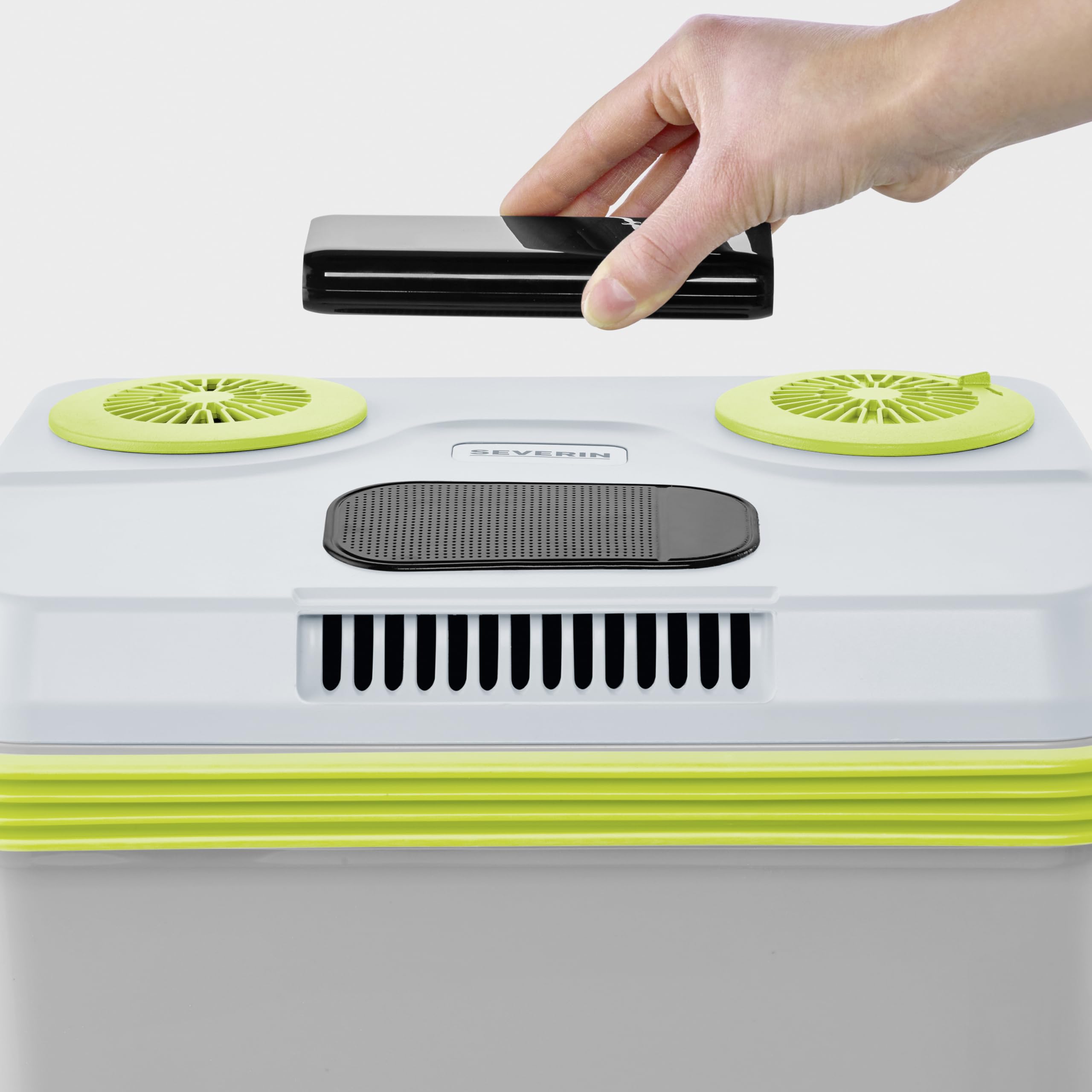 SEVERIN Frigorifero elettrico da 25 l, con innovativo cavo di collegamento USB per l'alimentazione esterna, KB 2925, Grigio/Verde