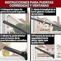 Vista 9 de AceMining Barra de seguridad para puerta mejorada y barra de patio deslizante, topes resistentes ajustables para el hogar, apartamento, viajes Gris