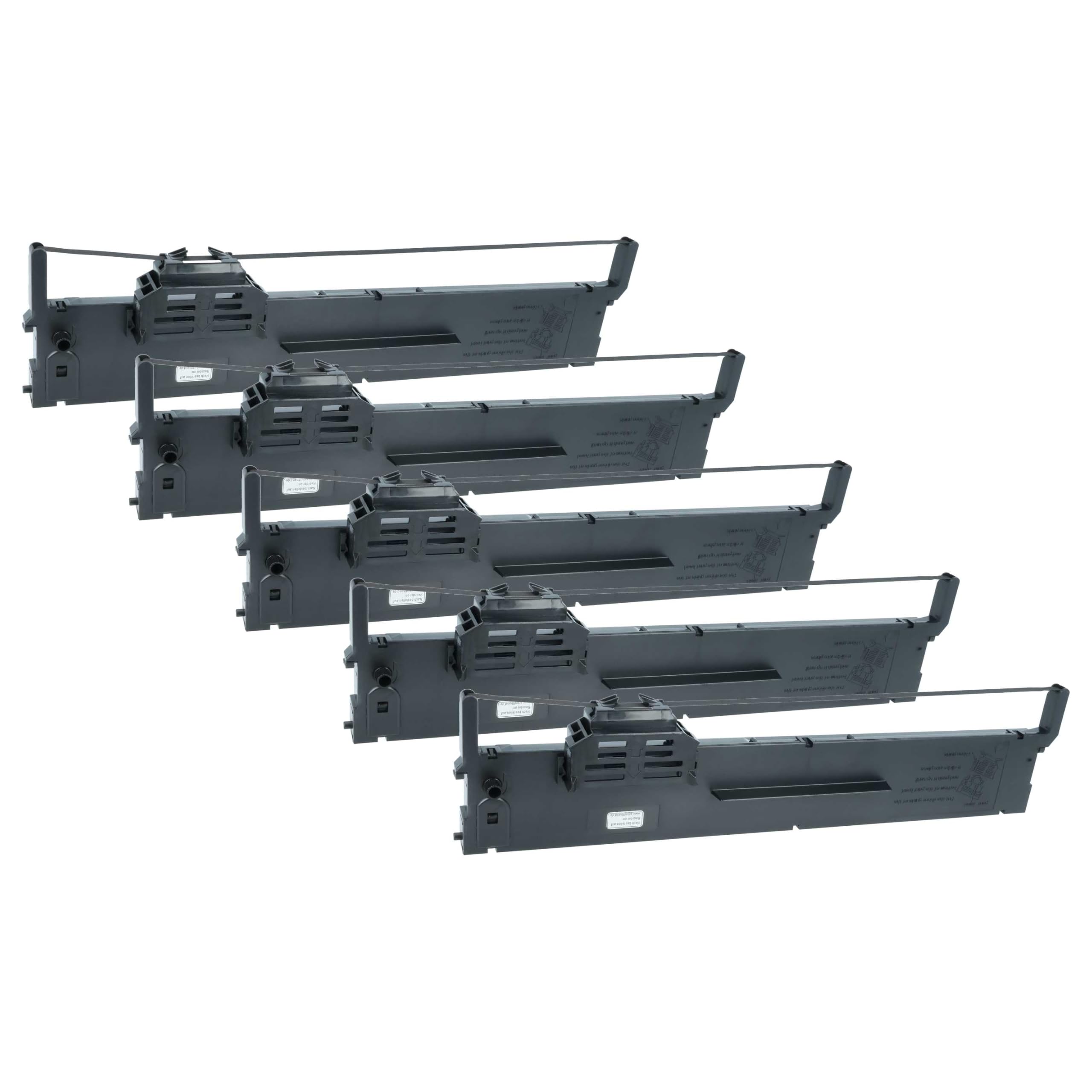 vhbw 5x Farbband Schriftband kompatibel mit Epson PLQ 20 | PLQ20, PLQ 20 D, PLQ 20 CS, PLQ 20 DM Nadeldrucker, Bondrucker - Schwarz