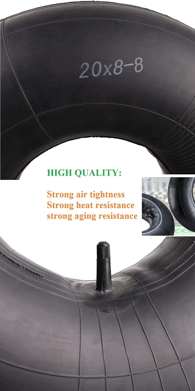 WENBIAO 20x8.00-8 to 20x10.00-8 Replacement Inner Tubes, Universal Fit With TR13 Straight Valve Stem for Lawn Mowers, Golf Carts, Tractor, Garden Trailer
