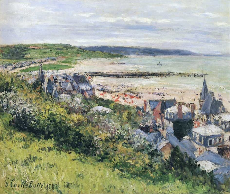 Toile la plage de trouville par gustave caillebotte 60x90cm