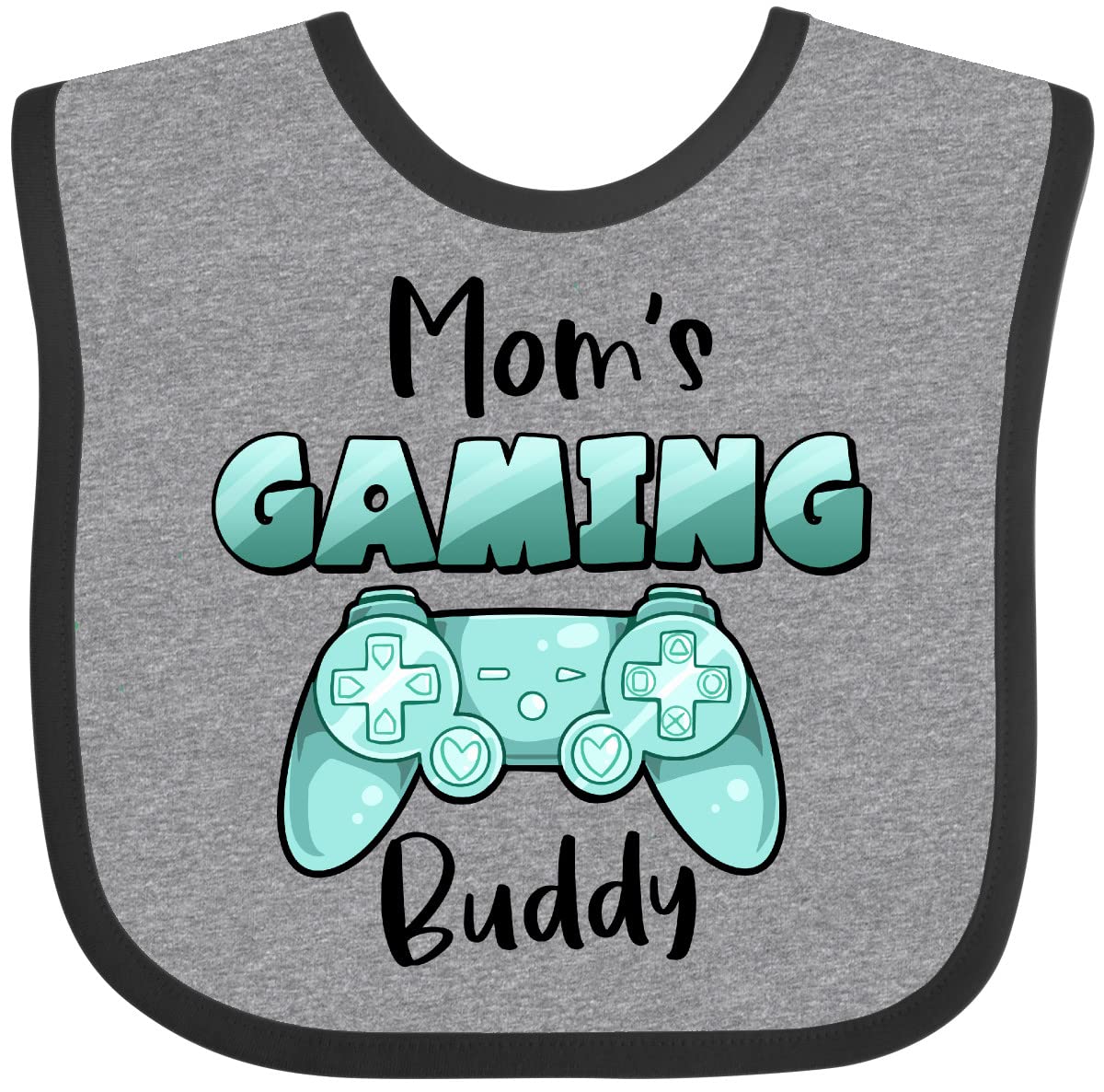 inktastic Mom's Gaming Buddy- Aqua Controller Baby Bib