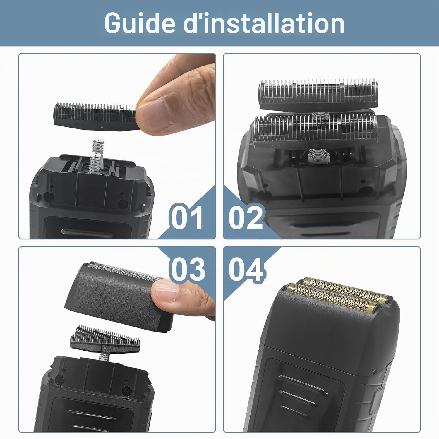 Grille de rechange pour rasoir Wahl 5 Star Series Vanish 8173-700 – Noir | Lot de 2