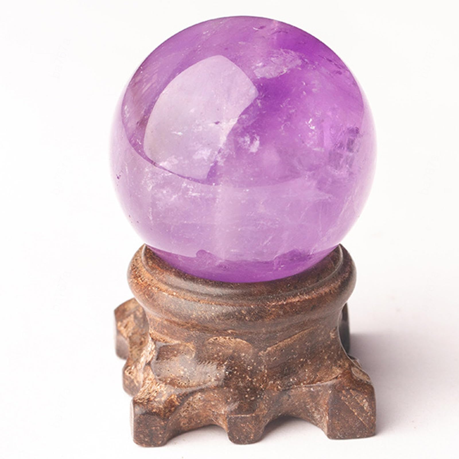 AUOQKQUT Amethyst Crystal Ball with Stand Sphere Balls for Witchcraft and Decorative,41~45mm