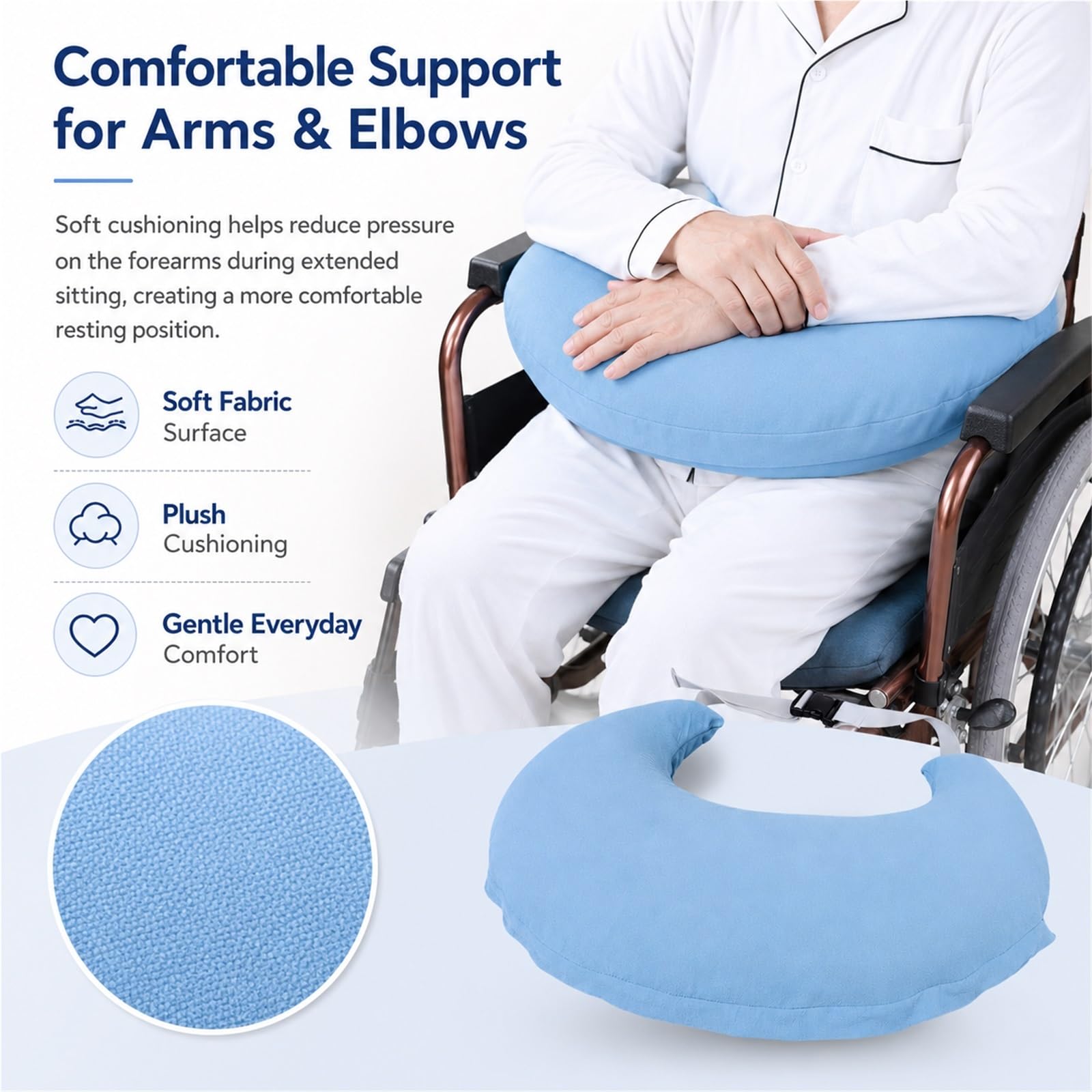 Cojín de Seguridad para Silla de Ruedas Arnés Antideslizante con Soporte para Brazos Cojín de Sujeción y Posicionamiento para Ancianos Discapacitados y Enfermos(Gray)
