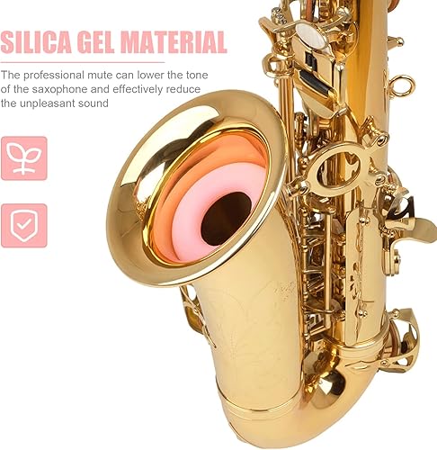 Vista 39 de Vaguelly Silenciador de silicona para saxofón de silenciador, amortiguador de silencio para saxofón alto tenor, accesorio