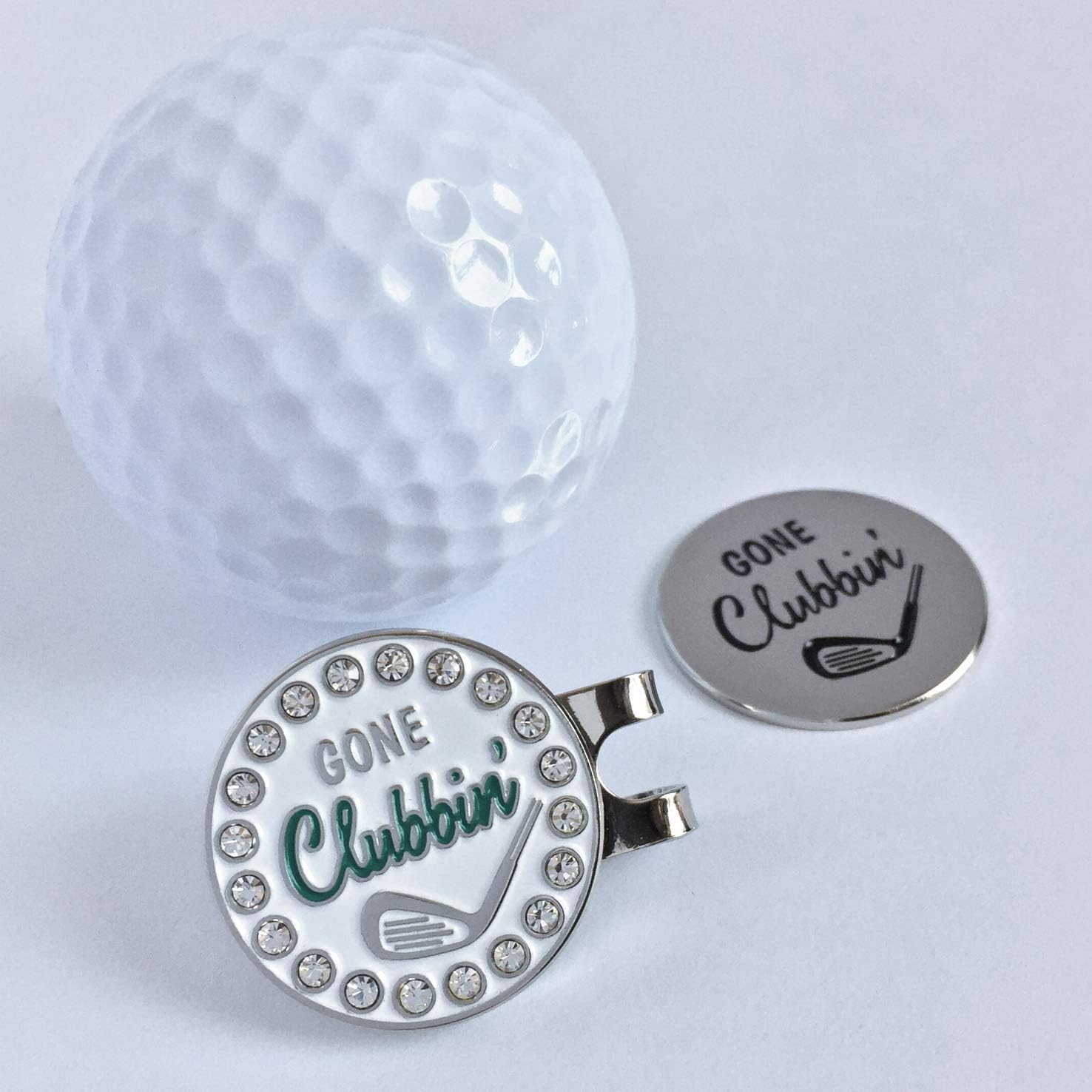 review Flamingo Creek Bling Golf Ball Marker and Hat Clip Gone Clubbin Womens Golf Gift Set Includes 2 Golf Ball Markers 1 Hat Clip