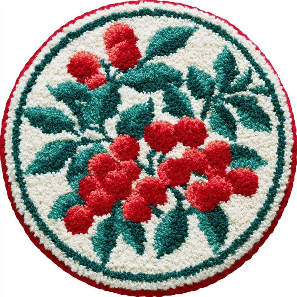 AMBATTERY DIY Latch Hook Rug Kit for Aldult,Fruit Branches