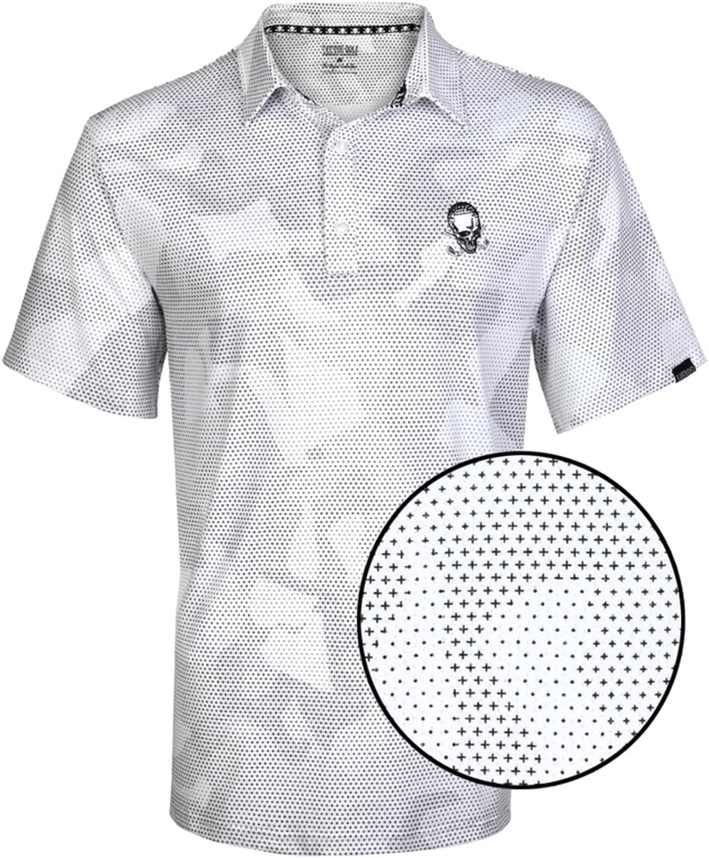 Tattoo Golf Men's Rogue Performance Cool-Stretch Golf Shirt, White, Small