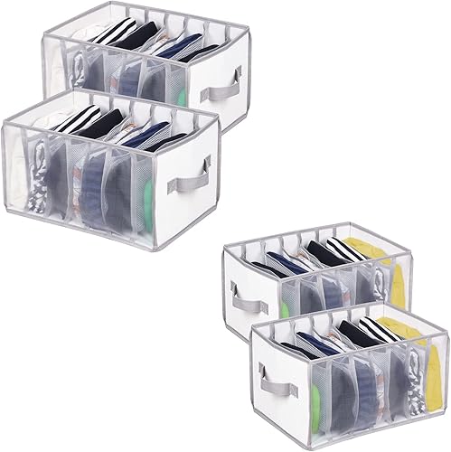 Univivi Organizador de pantalones portátil extra grande para armario organizador de ropa para jeans suéteres camisetas ropa interior 7 rejillas