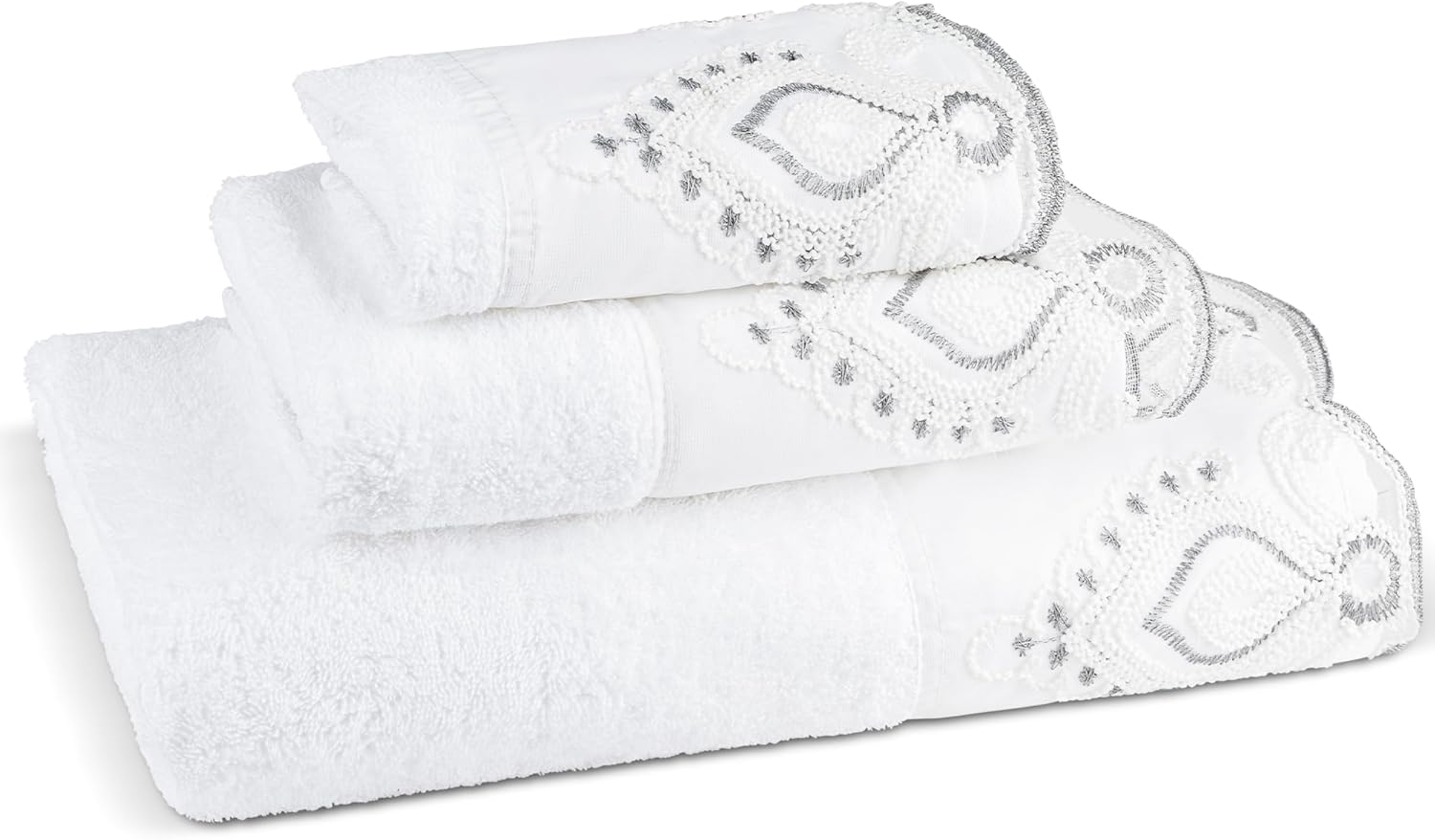 Zahari Home Monaco Modern 3 Piece Bath Ensemble - Luxury Bath Towel Set for Contemporary Decor