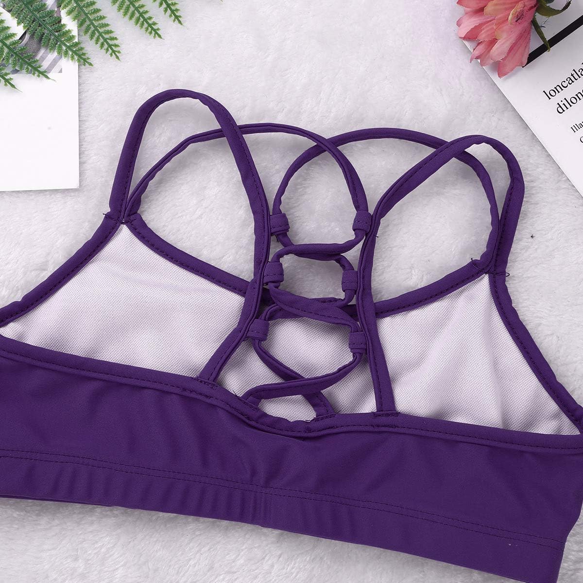 Kids Girls Strappy Criss Cross Sports Training Bra Workout Dancing Camisole Crop Top