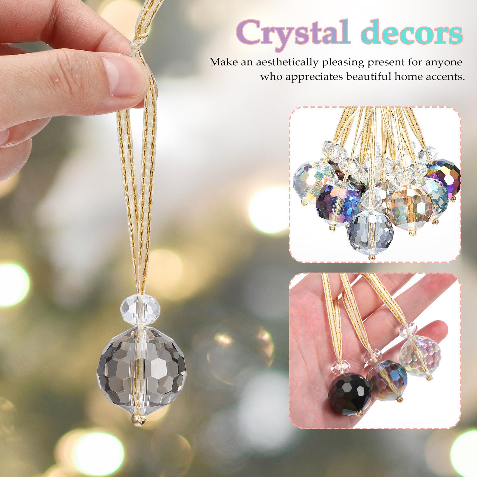 minkissy 5 Set Pendente Decorativo in Cristallo Artificiale per Albero e