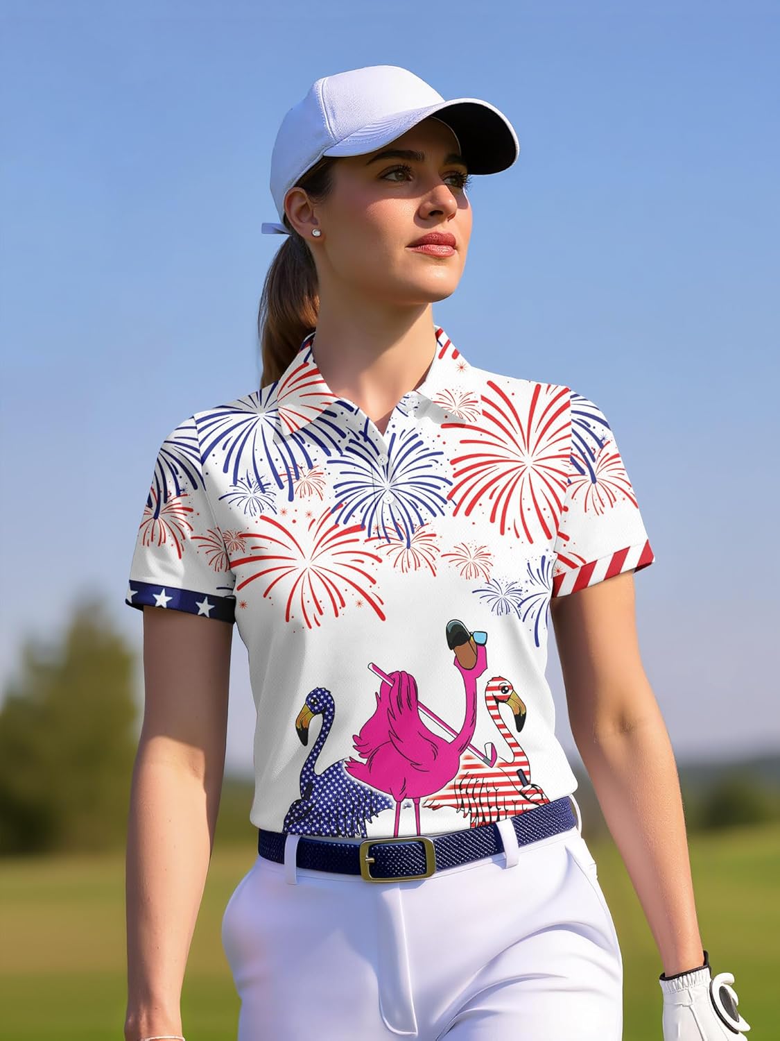 PAGYMO Funny Golf Shirts for Women Print Crazy Pattern Cute Novelty Moisture Wicking Short Sleeve Tennis Polo Shirt