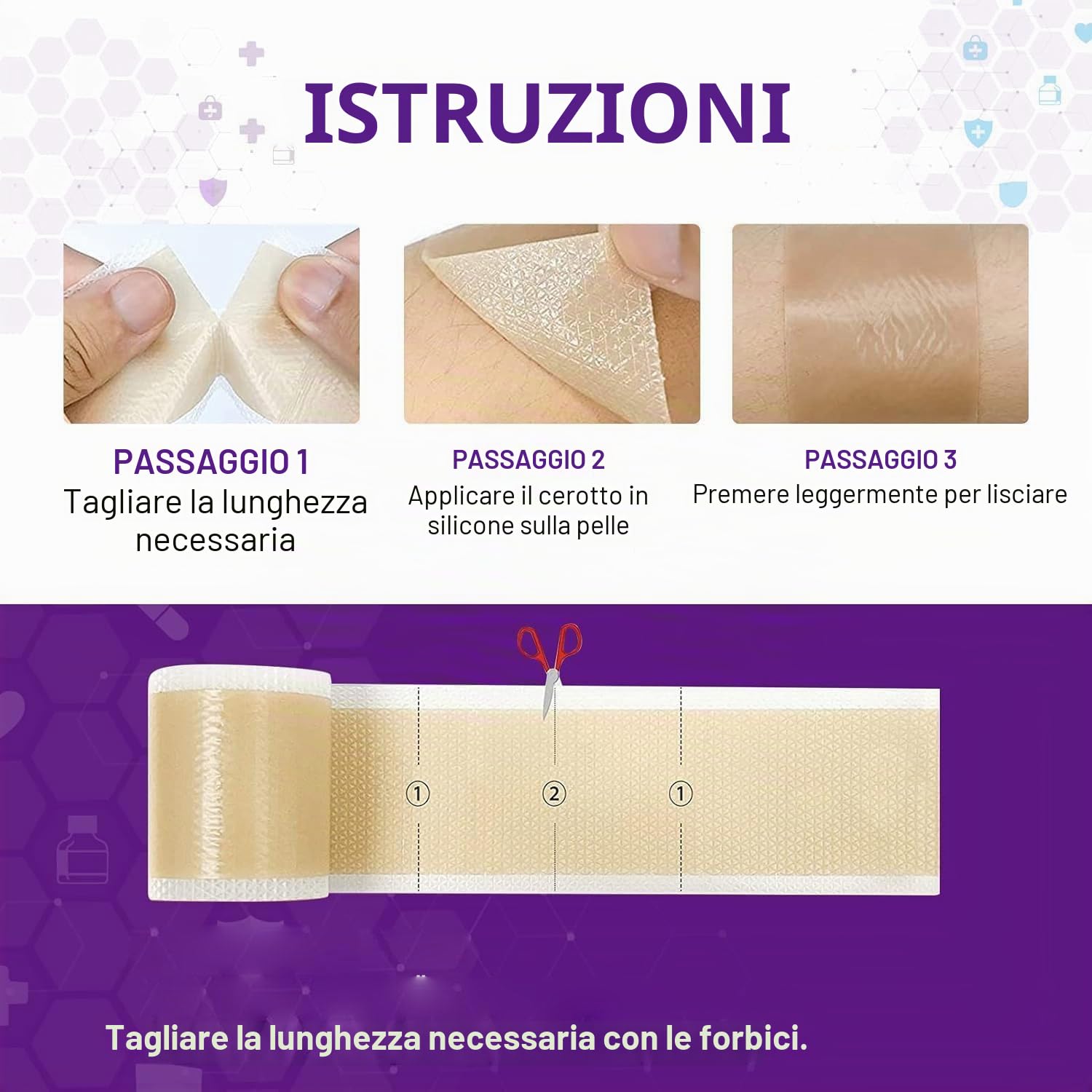 1.5M Fogli di silicone cicatrici 6 mesi di fornitura