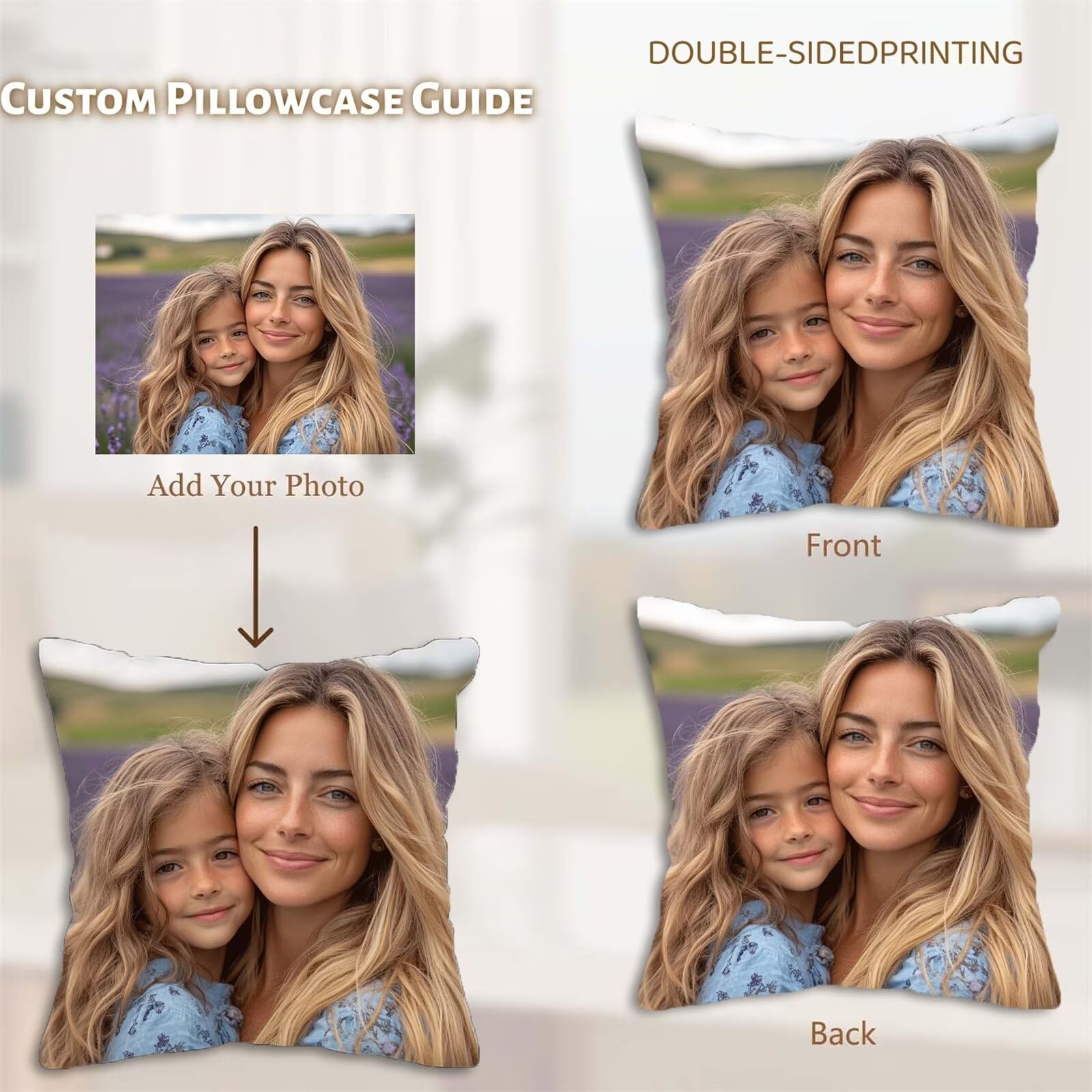 Coussin Personnalisé Photo, Coussin Canape, Taie Oreiller 60x180, Cod193