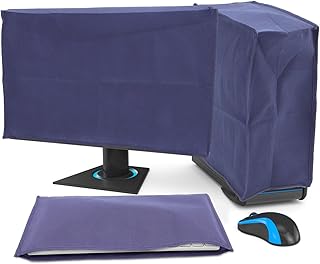 Mikikit Computer Monitor Sleeve Dust Cover for Computer, Pc Desktop Cover Monitor Keyboard Case Dust for PC/Desktop CPU Tower Protector Keyboard Protector