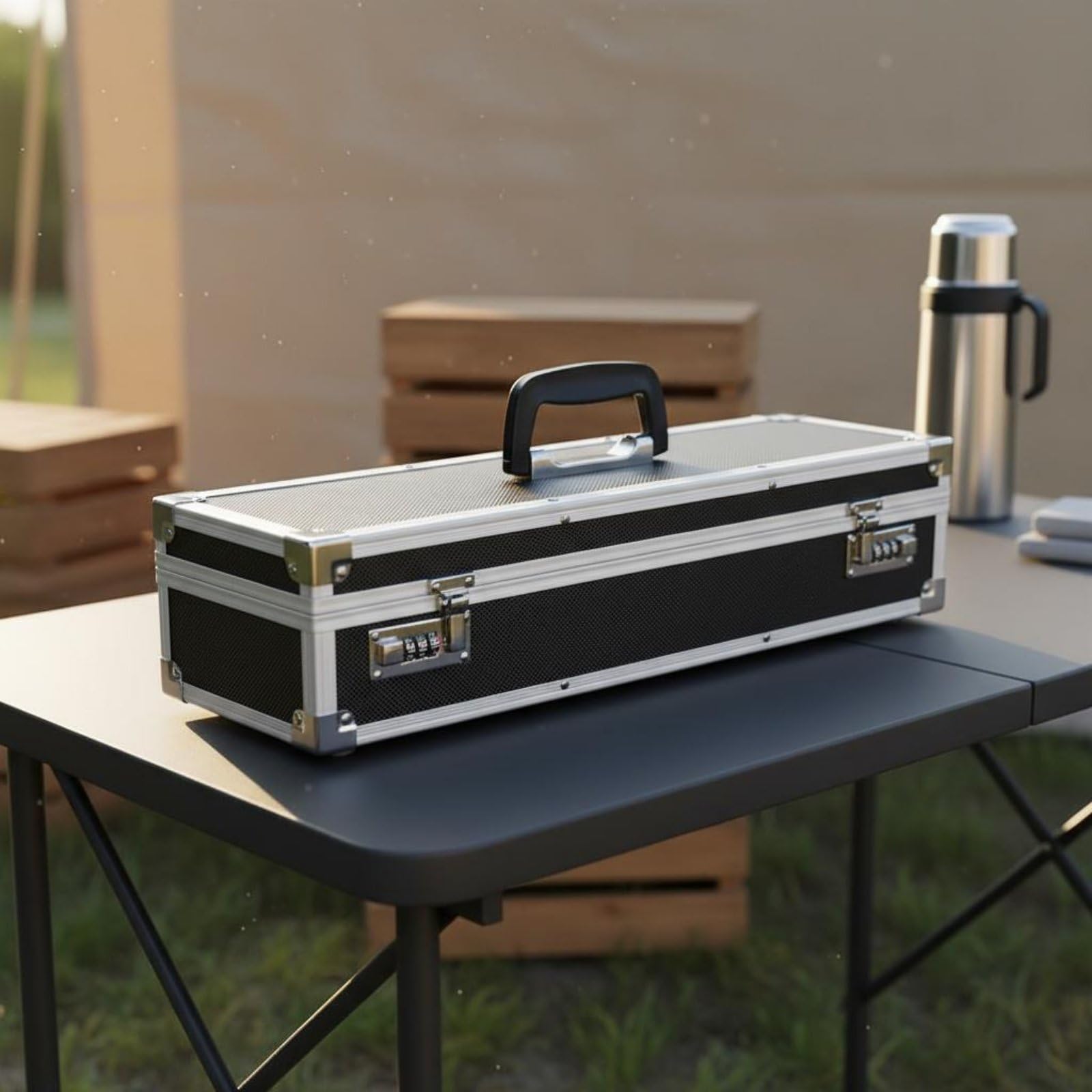 Gralara Valigetta Attrezzi Portatile Cassetta Strumenti Bauletto Organizer con Serratura a in Lega di Alluminio con Struttura Rinforzata E Interno Imbottito Adatta per Officina Cantiere Riparazioni