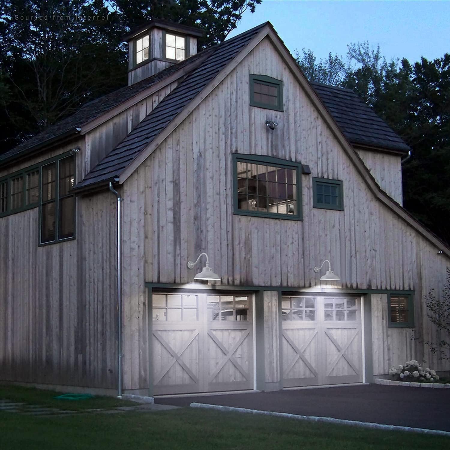 Review Discount LEONLITE LED 14 Inch Gooseneck Barn Light, 4800lm 5000K Wet Location Rated, Photocell Included Swivel Head Dusk to Dawn Outdoor Wall Sconce, ETL Certified, 5 Years Warranty-Brown