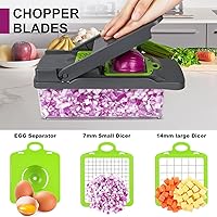 Vista 3 de Vegetable Chopper Veggie Chopper,Mandoline Slicer,Multifunctional 12 in 1 Food Choppers, Kitchen Vegetable Slicer Dicer Cutter,Onion Mincer,Cheese