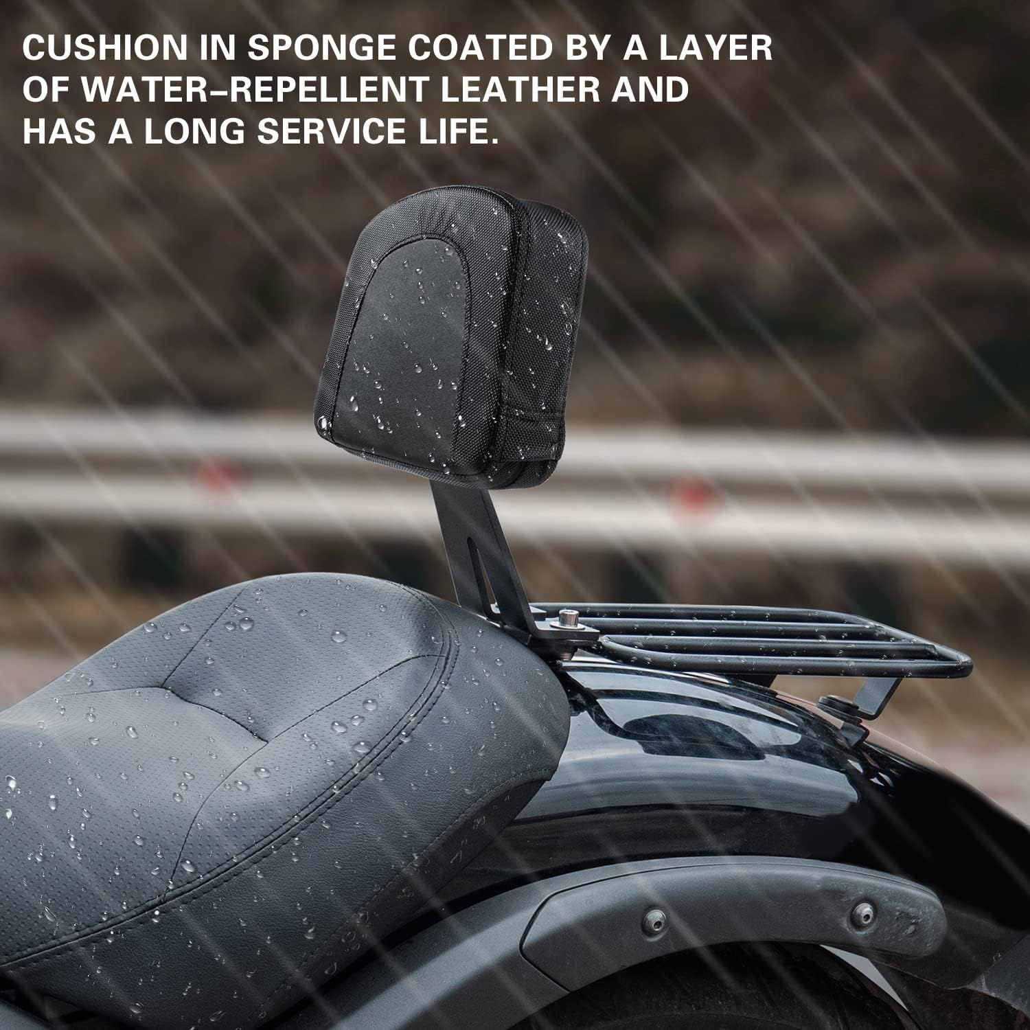 Motorcycle Sissy Bar Luggage Rack for Kawasaki Vulcan 650 VN650 S 2015 2016 2017 2018 2019 2020 2021 2022 2023 2024 2025 2026 Rear Passenger Backrest Upright Seat Leather Cushion Pad