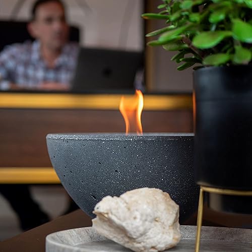 Miniatura 9 de TerraFlame - Cuenco de fuego para lavabo  Fogón de hormigón portátil para interiores y exteriores  1 lata de combustible de gel  Quema limpia y