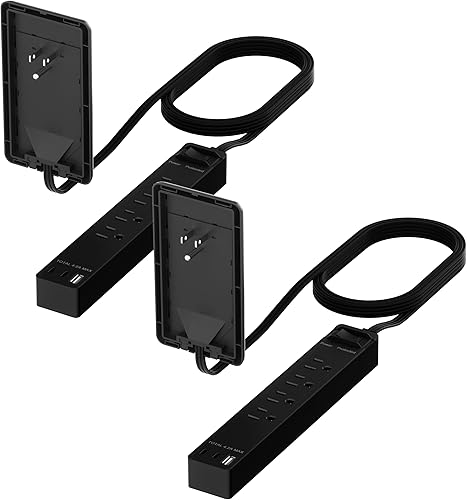 Miniatura 38 de LIDER Extensor de salida protegido contra sobretensiones, regleta de alimentación de 4 salidas, USB tipo A de 21 W y 2 puertos USB tipo C, enchufe