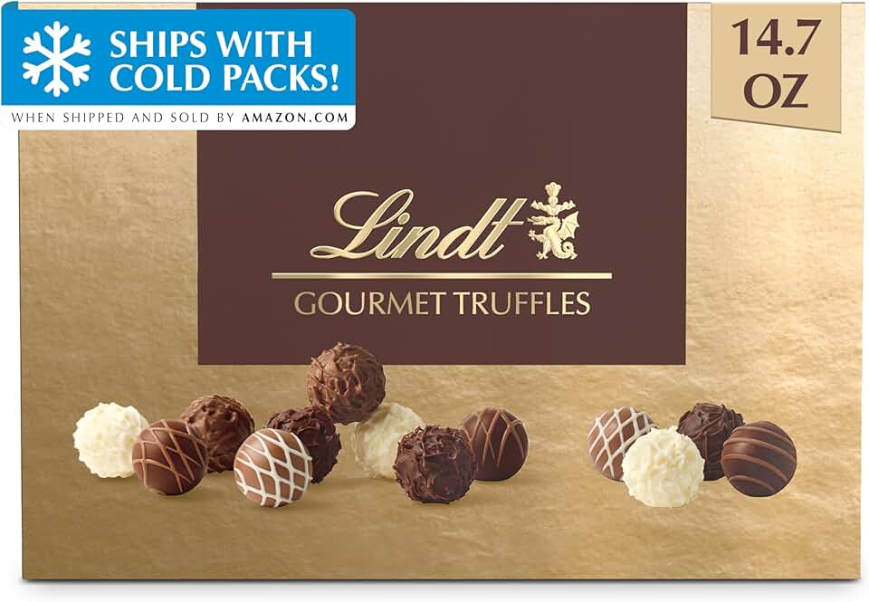 Lindt Gourmet Truffles Chocolate Candy Truffles, Assorted Chocolate Truffles, Great For Gift Giving, 14.7 oz. Gift Box