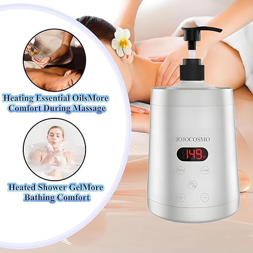 Miniatura 7 de Calentador de aceite de masaje con dispensador de dos botellas, calentador de loción digital, dispensador de calentador de aceite, calentador de