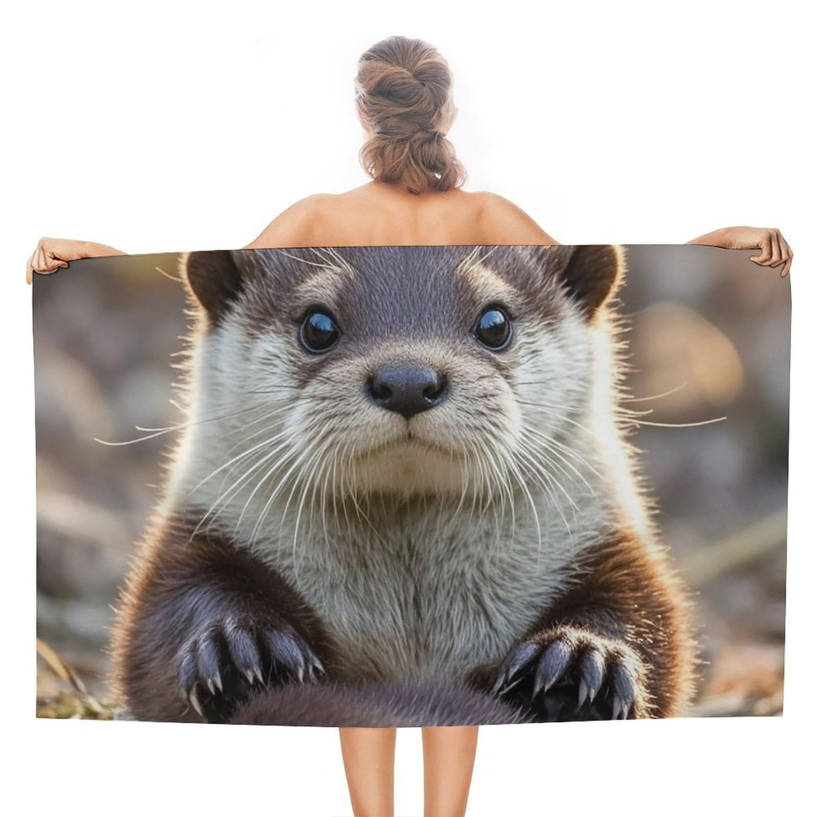 asbwuo Cute Otter Beach Towels Extra Large Quick Dry Absorbent