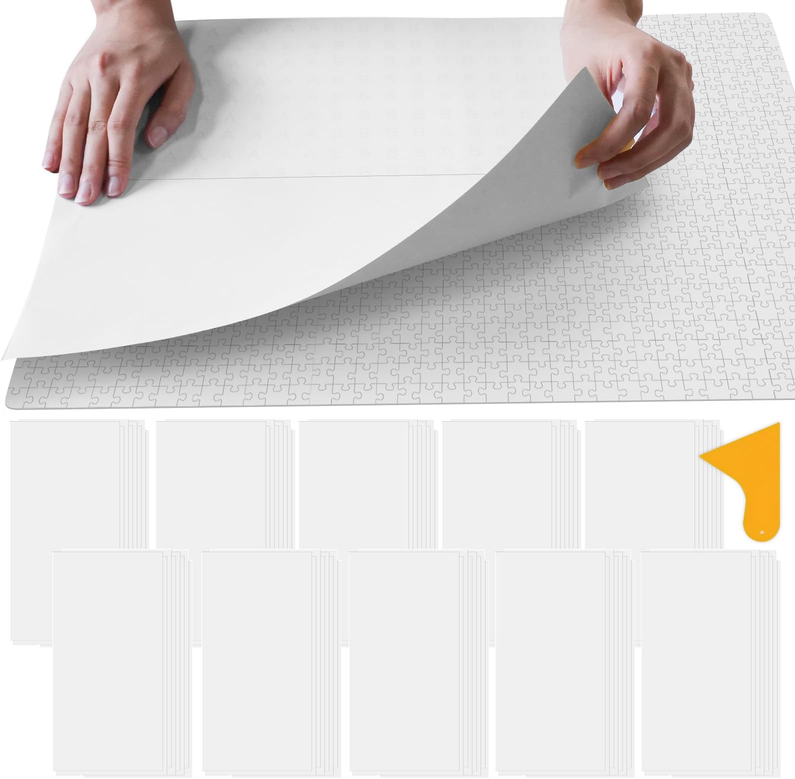 ALL4JIG Puzzle Saver – 96-Pack Puzzle Glue Sheets for 1000-3000 Pieces, Self-Adhesive Sticker Sheets, Easy to Preserve & Frame Jigsaw Puzzles