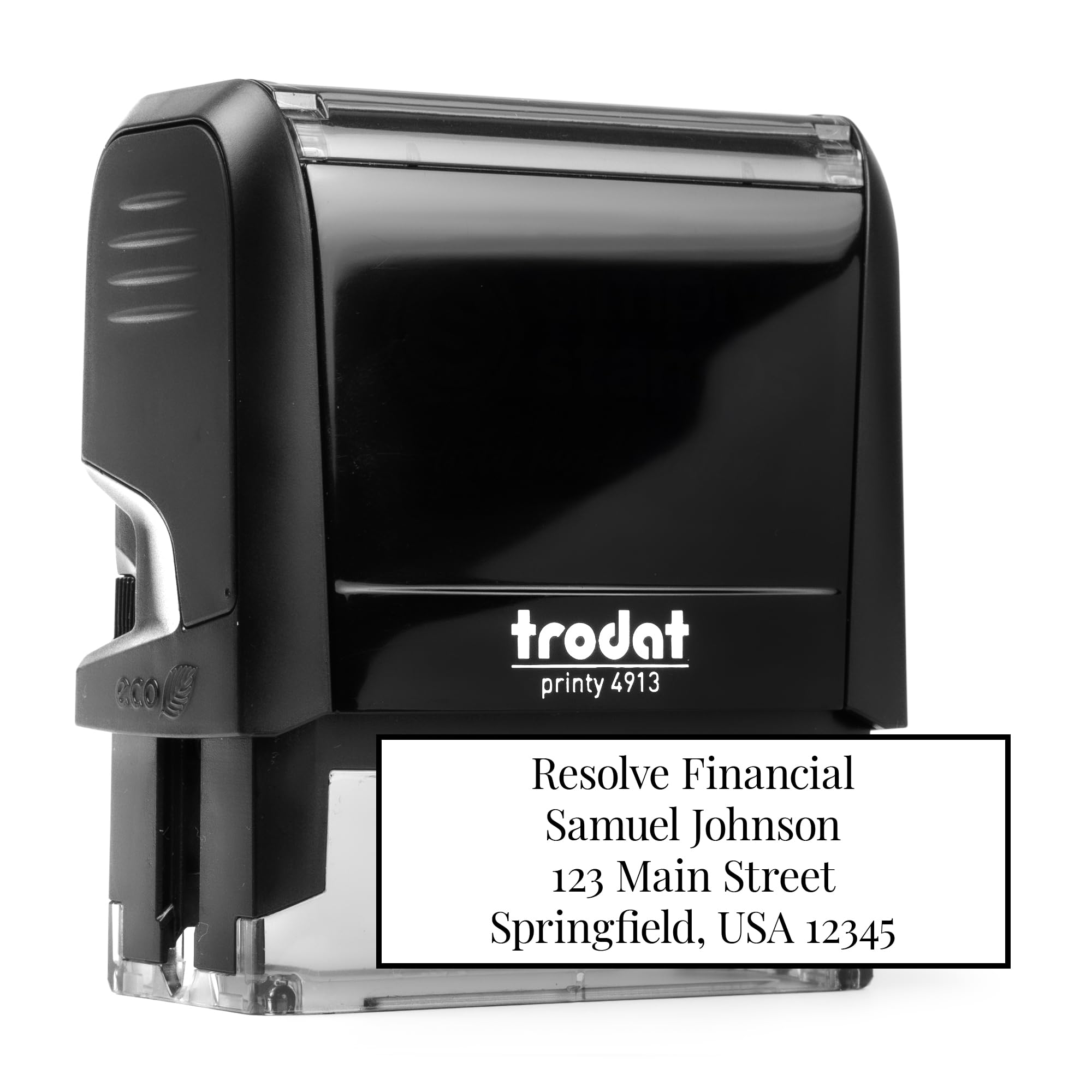 Custom 4 Line Address Stamp - 12 Font Options - Self-Inking Address Stamp (4 Line Stamp) Up to 4 Lines of Custom Text | Multiple Ink Color Options (1, Large)