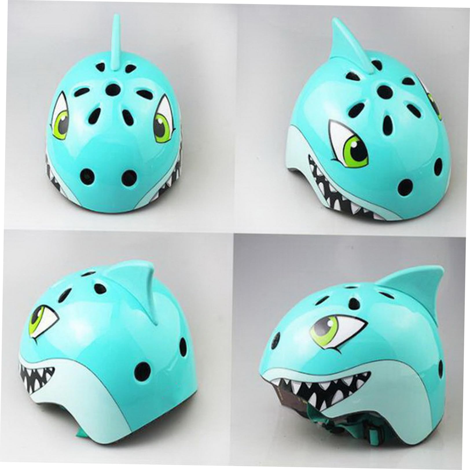 TIDTALEO Casco de Bicicleta Niñas de 5 a 8 Años Diseño de Tiburón en 3D, Talla Ajustable y Material Plástico Transpirable para Ciclismo y Patinaje
