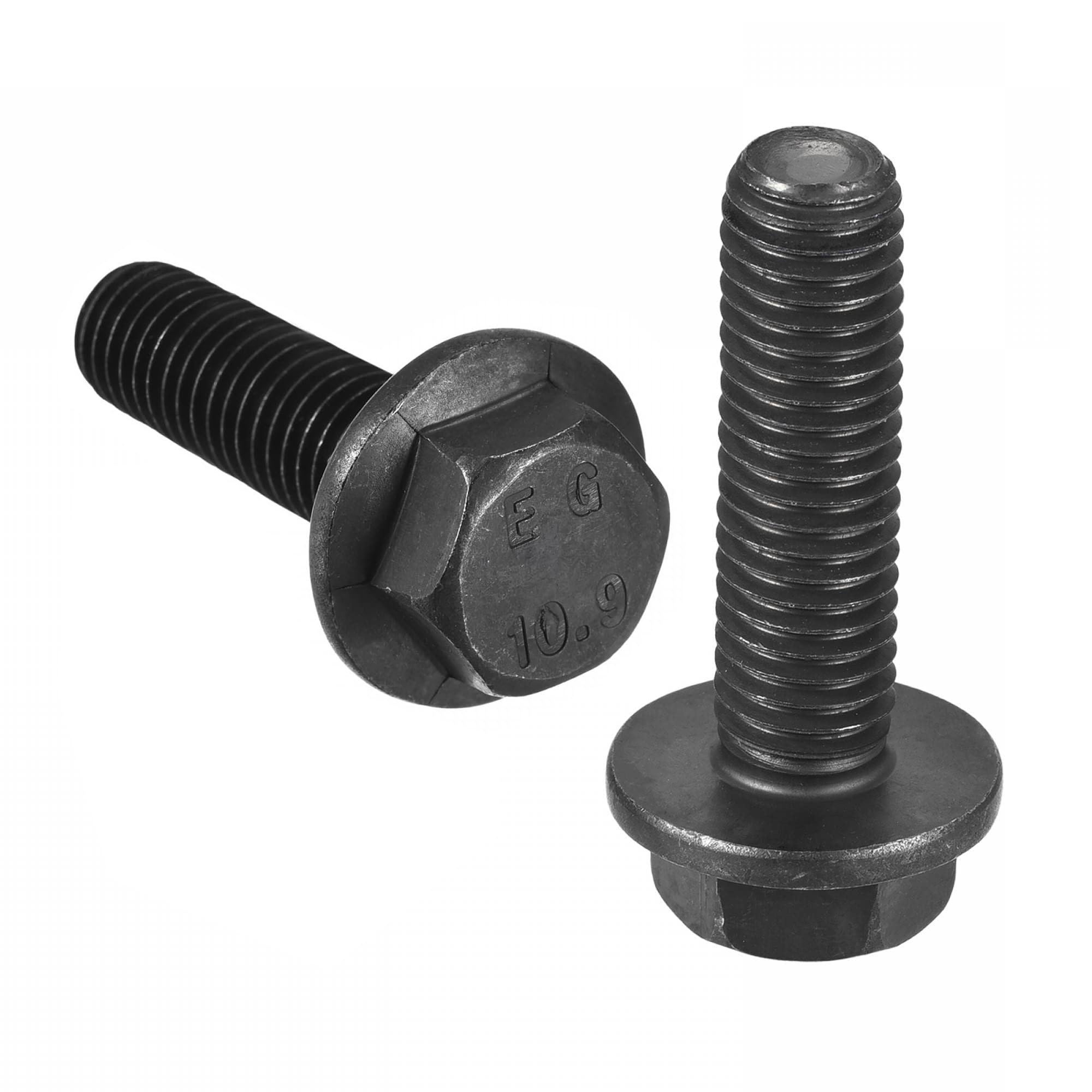 TA-VIGOR 3Pcs M10 x 35mm Hex Flange Bolts, 10.9 Grade Carbon Steel Hex Head Screws, Flanged Hexagon Bolts for Construction, Machine Tools, and DIY Projects Black