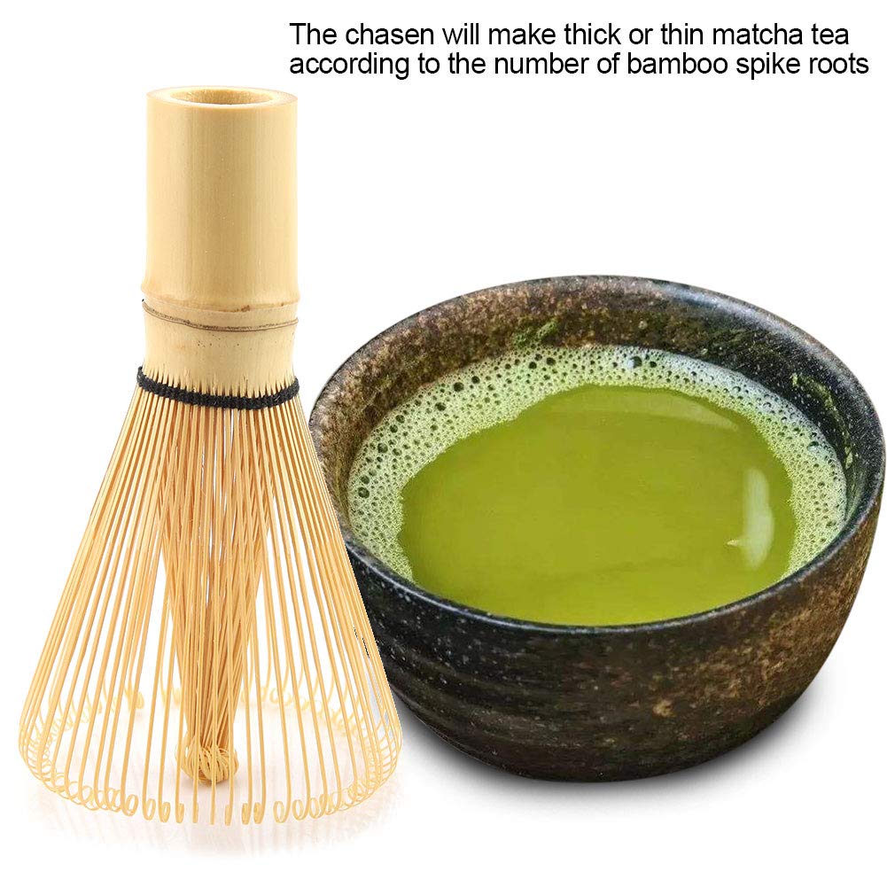 Nikou Trzepaczka do herbaty, miotła matcha, naturalny bambusowy proszek (72 prongi)