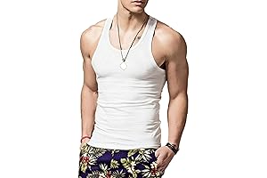 3 Packs Men's Essentials 100% Soft Cotton Undershirt Tank Top A-Shirt for Casual Daily Wear