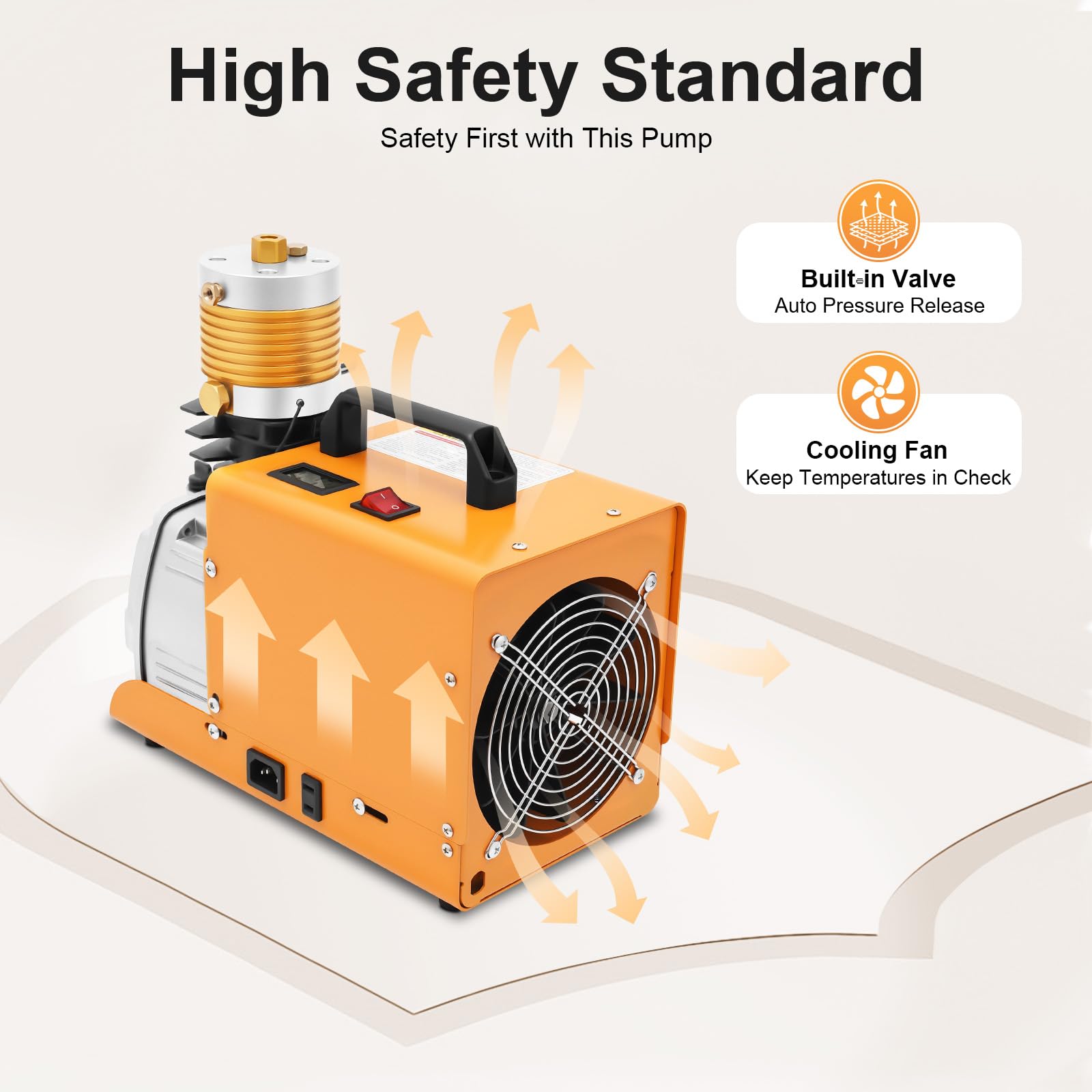 OUKANING Pompa professionale ad alta pressione 1,8 KW 30 MPA 100 l/min, raffreddata ad acqua con manometro per fucili ad aria compressa PCP, industriale, bombole a gas, pneumatici, inclusi pad