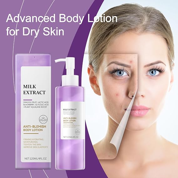Advanced Body Lotion for Dry Skin, Lightweight Non-Greasy Moisturizer with Squalane, Lactic Acid & Glycerin, Refreshing Hydration for All Skin Types, 4 Fl Oz